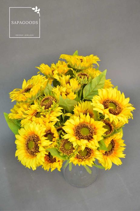 Подсолнух 42см 6 бутонов 1шт