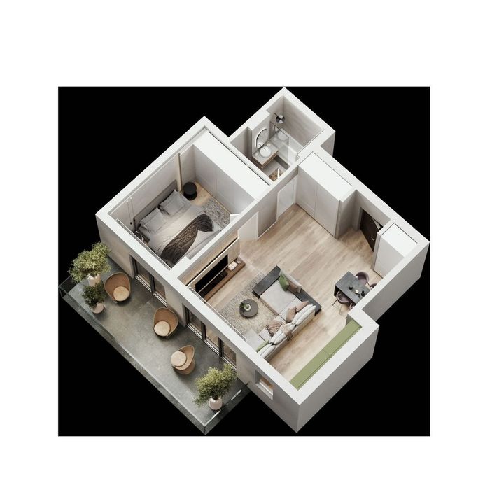 Opera Tei ||  Apartament 2 Camere || Terasa De 13.36 Mp