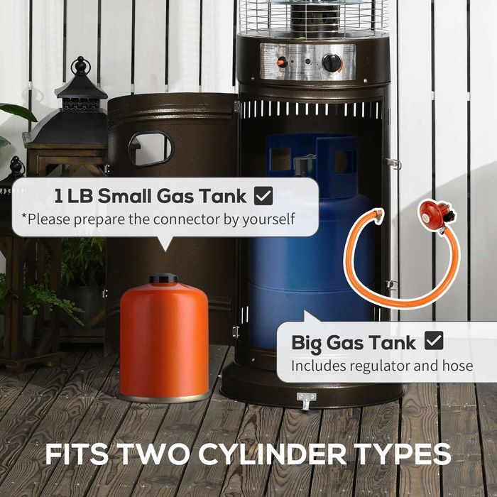 Incalzitor terasa pe gaz din metal ,maro