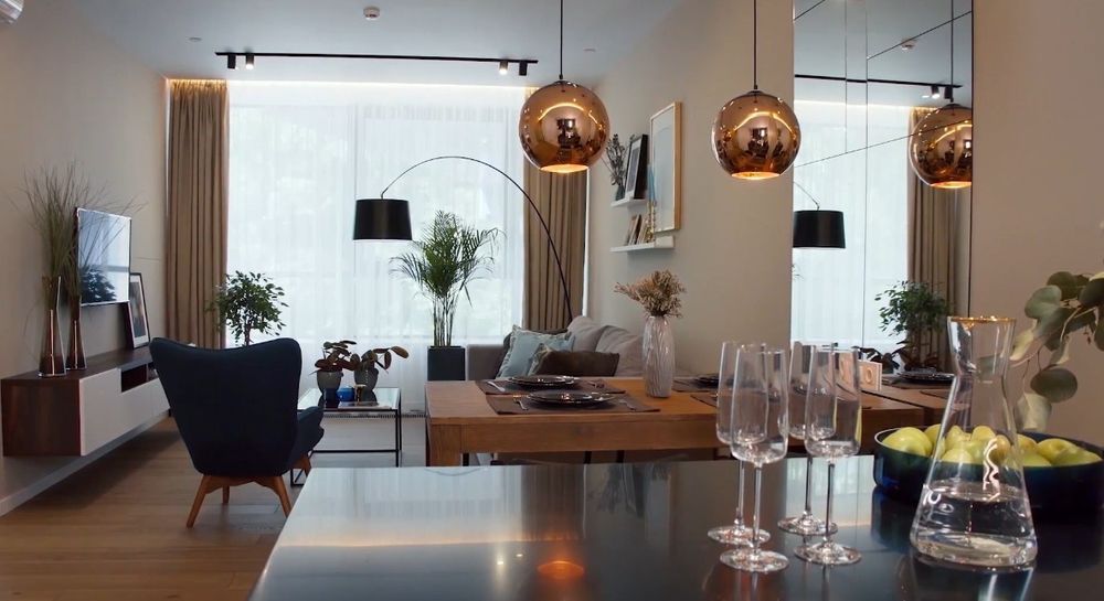 Два дизайнерски пендела тип Tom Dixon – Медна сфера (25 см)