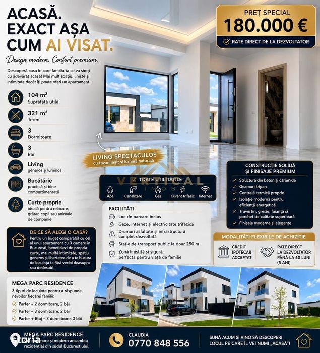 Vilă Premium La Cheie, Rate Direct De La Dezvoltator (5 Ani)