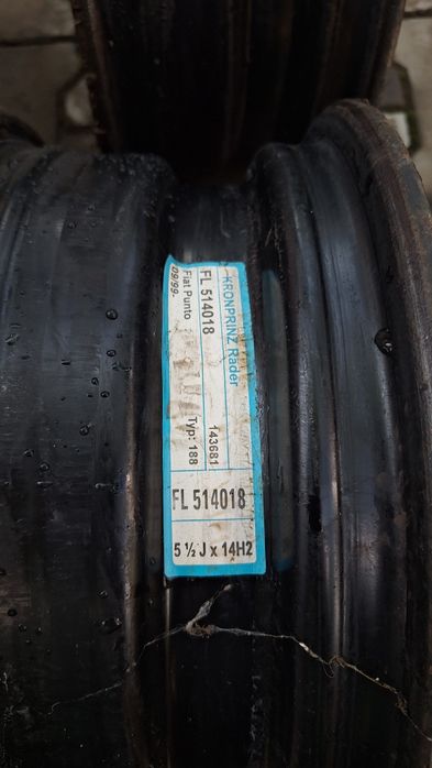 Set 4 jante tablă 14" Fiat Punto 2 / Lancia - 4x98 ET35