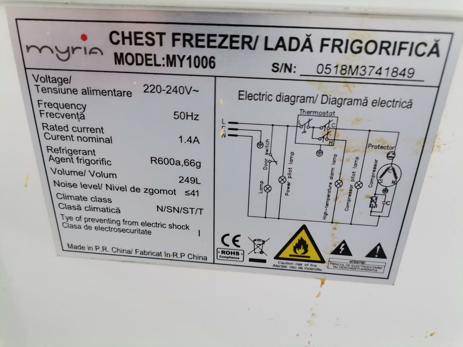 Ladă frigorifică myria 259L perfect funcțională