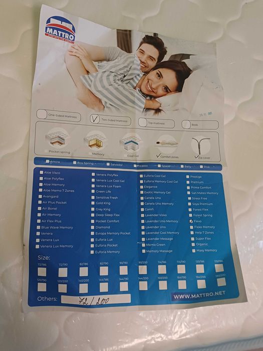 Неизползван Матрак 72/200