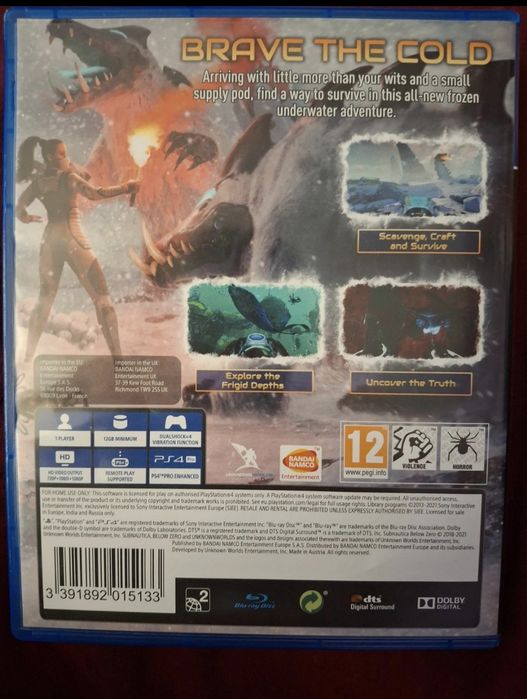 Joc " Subnautica below zero" pentru ps 4