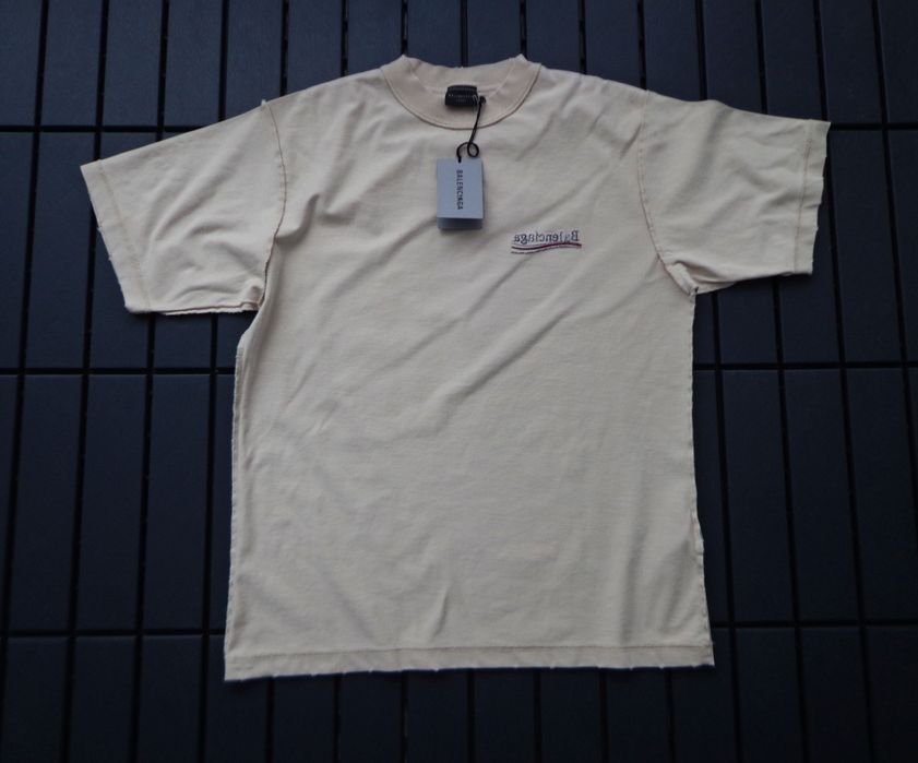 Мъжка тениска Balenciaga T shirt Cream