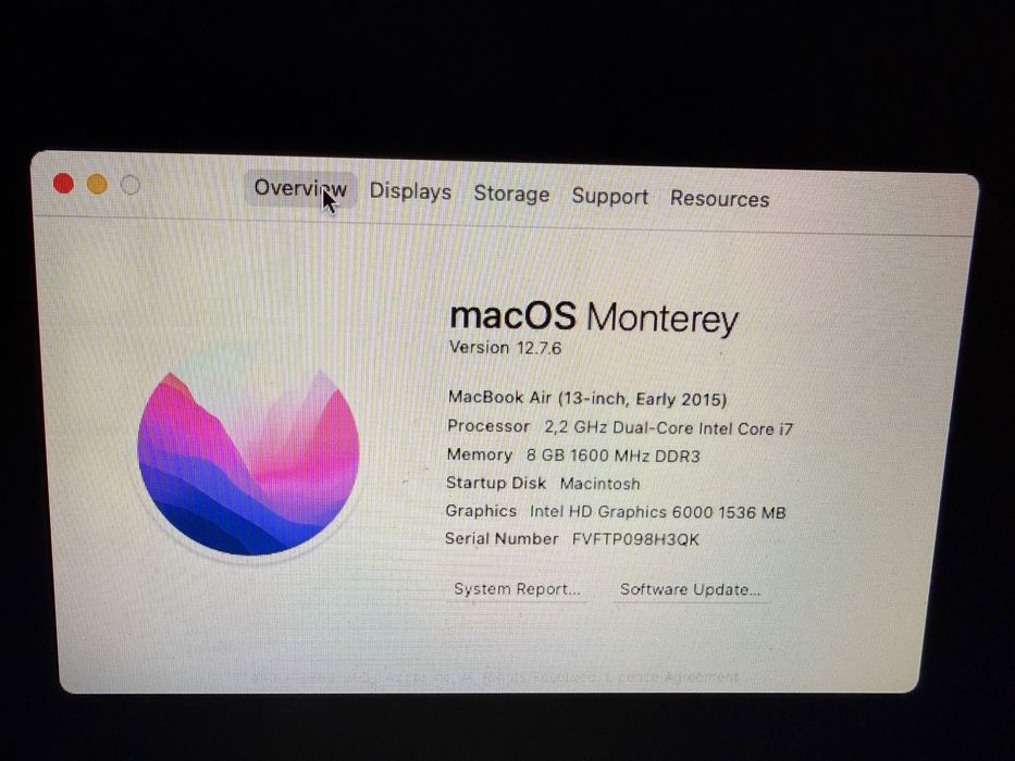 MacBook 13'' Air 2015, i7, 8GB RAM, 256 GB SSD