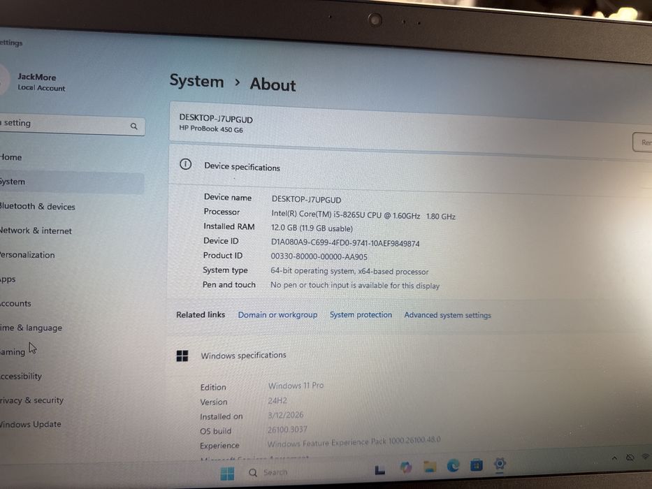 Laptop Hp ProBook 450 G6 i5 256gb 12gb Nvidia