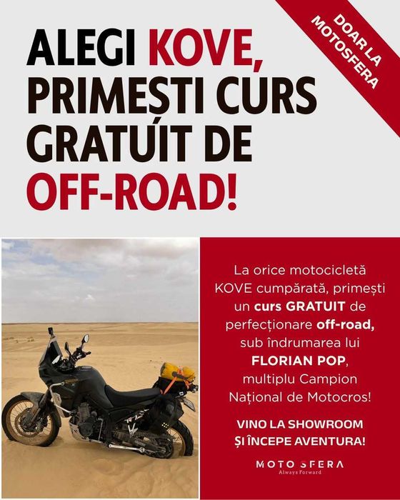 Motocicleta Kove 800 X PRO model 2026 + curs OFF ROAD  !
