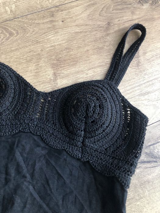 Zara H&M черна рокля с лен