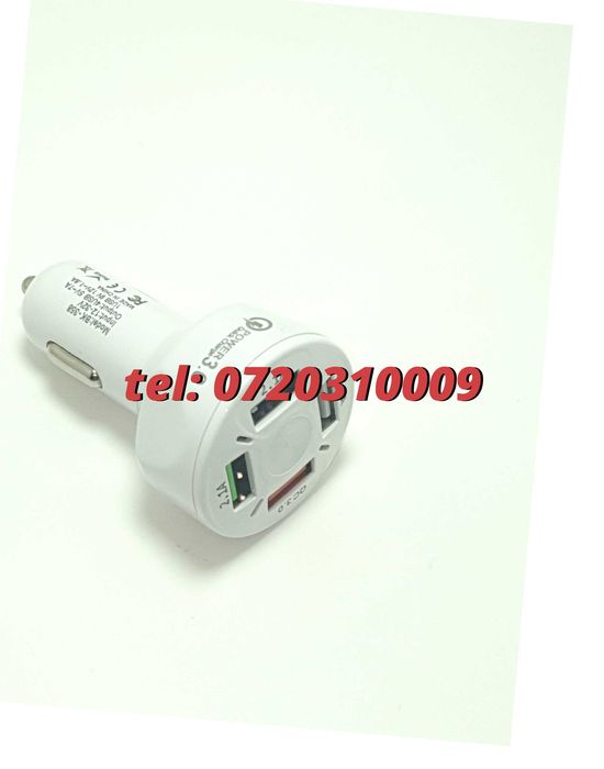 Incarcator Masina Auto 4 Porturi Bricheta Usb Qc Incarcare Rapida