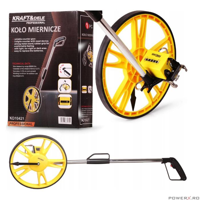 Roata pentru masurat distante cu contor mecanic 5 cifre, Kraft