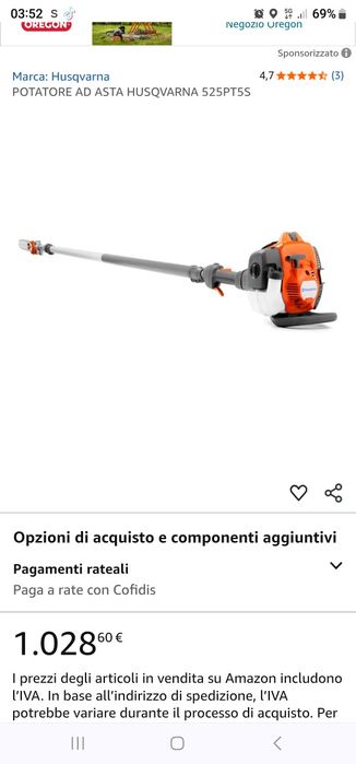 HUSQVARNA 525PT5S drujba telescopica originala