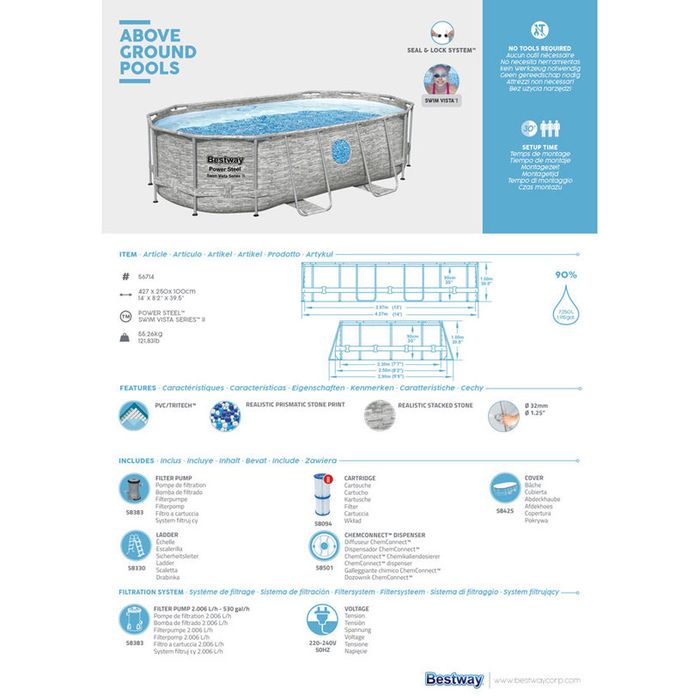 Басейн Bestway 427X250X100CM