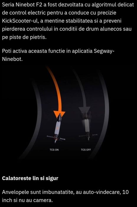 Trotineta electrica NINEBOT KickScooter F2, 10 inch, negru