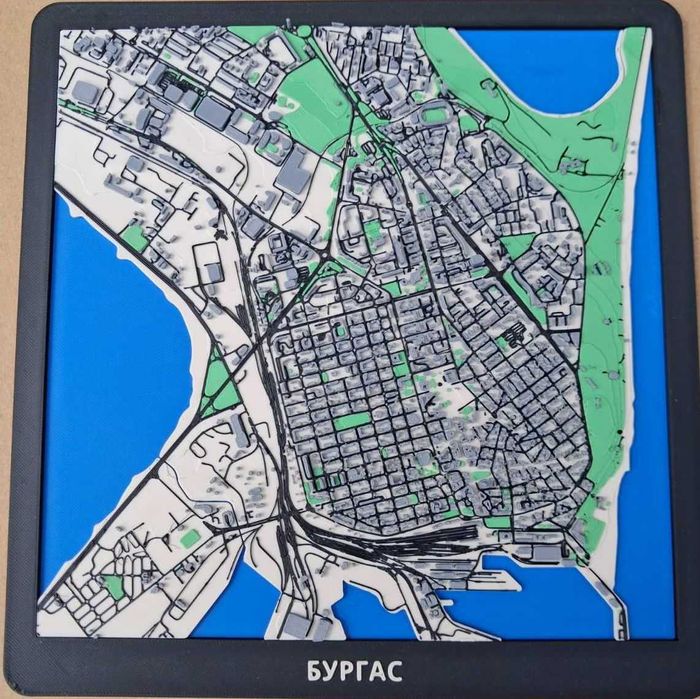3D карта на Бургас