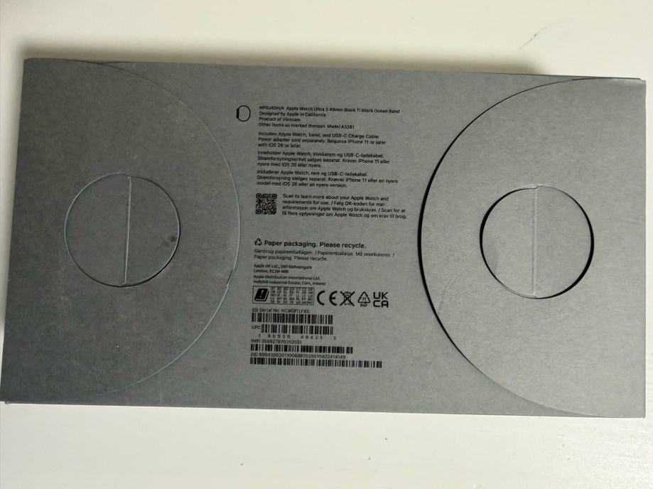 НОВ!!! APPLE WATCH ULTRA3 49 BLACK Ti Black Ocean Band (A3281)