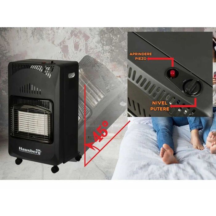 Soba pe gaz GPL Hausberg HB-1010NG, Ceas butelie