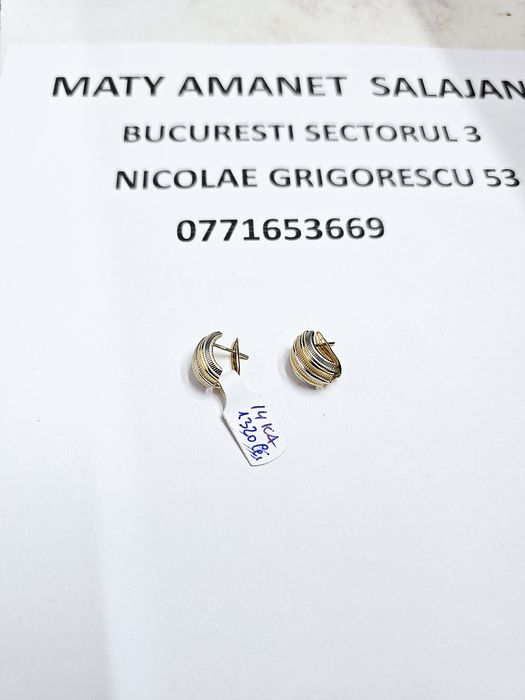 Vand cercei din aur 14 k 2.46 g cod 837