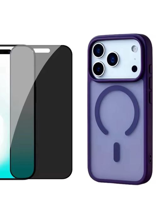 Husa Magsafe Acrilyc Mata+Folie Sticla Iphone 17 PRO 17 AIR 17 PRO MAX