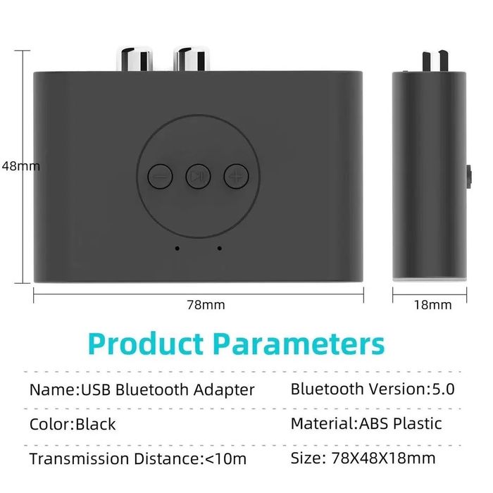 Receptor bluetooh 5.0 NFC BLS-B21 USB RCA Universal Auto Home Cinema