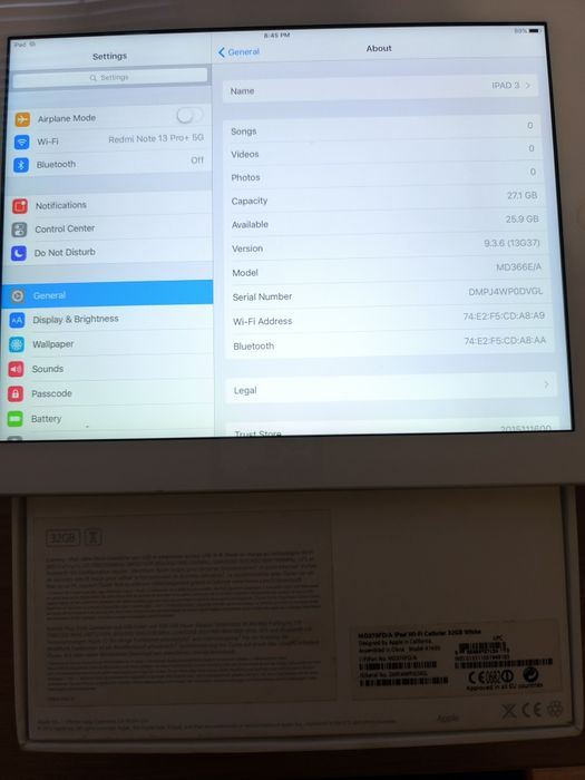 Ipad 3 32GB A1430 Wi-Fi Cellular White