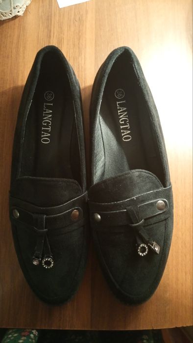 Туфли замшевые черные