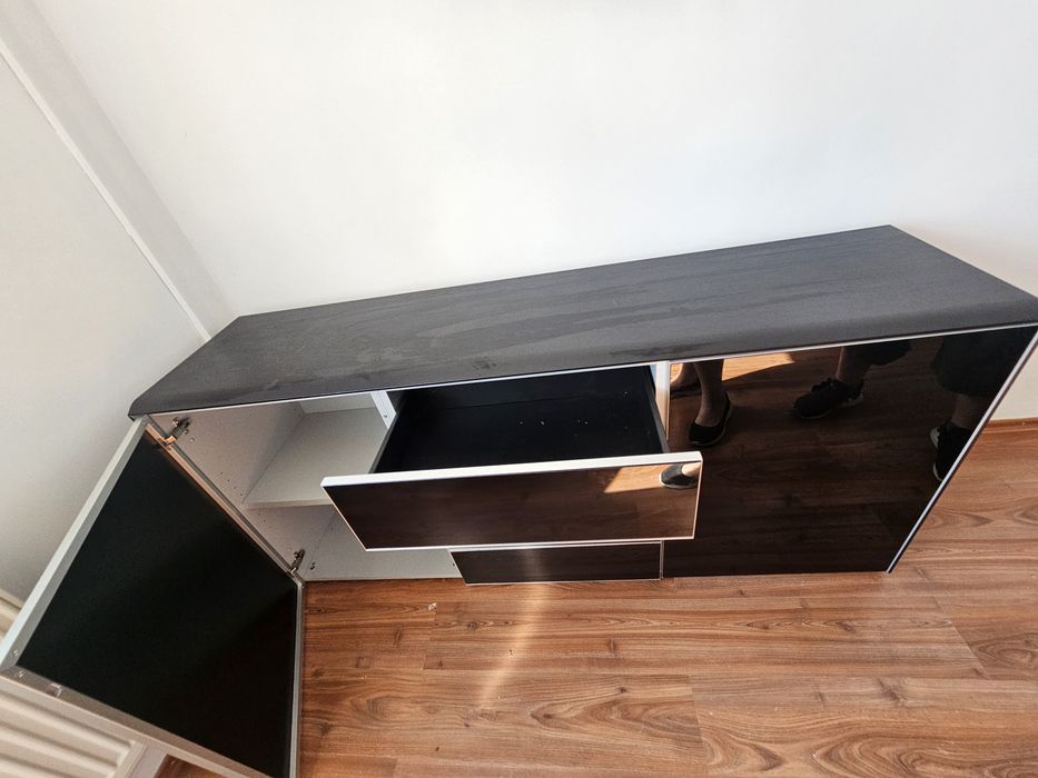 Set birou executiv Las Mobili — birou + caisson + comodă + scaun din piele