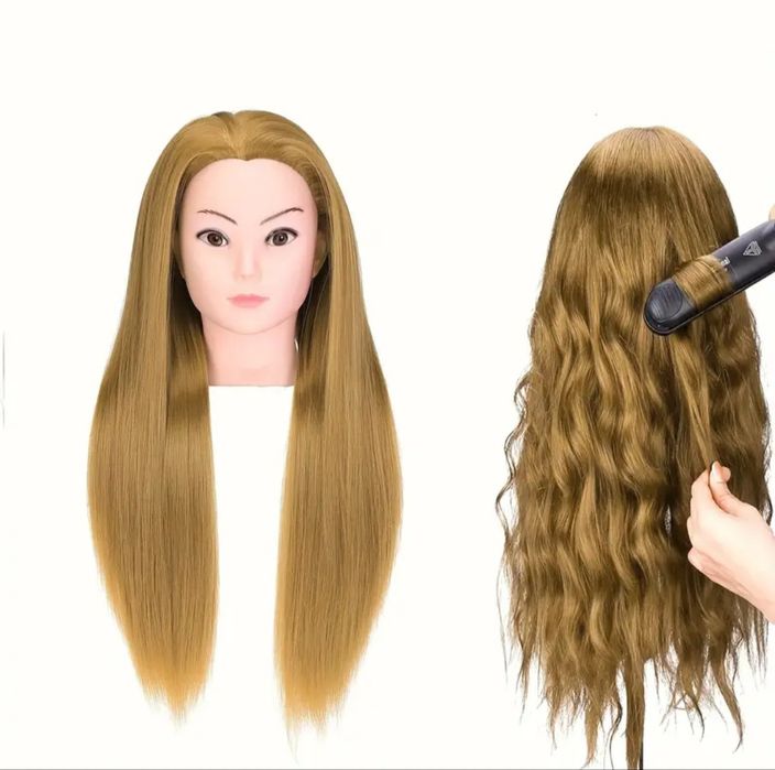 100% ЕСТЕСТВЕНА Тренировъчна YAKI глава за грим и прически със стойка