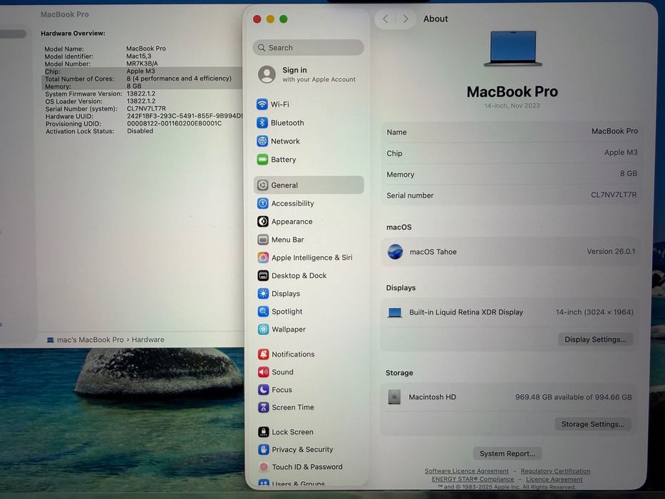 MacBook Pro 14" M3 8-CPU, 10-GPU, 8GB RAM, 1TB SSD