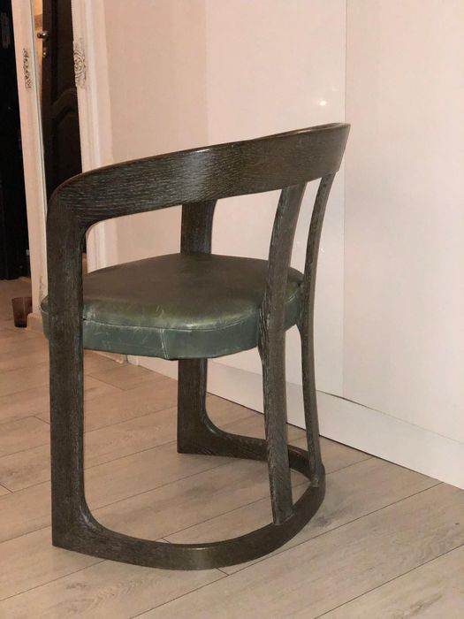 Mid century 4 scaun birou dining piele lemn