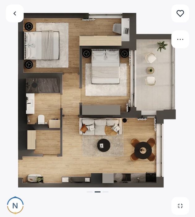 Тристаен апартамент с морска гледка в премиум комплекс Emerald Residence, к.к. Чайка