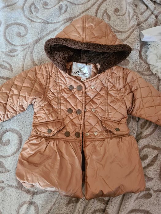 Бебешко яке 74см., шушляково 12м.,палто,розово с вата рр92