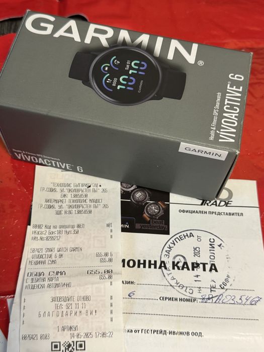 КАТО НОВ 45mm Garmin VIVO ACTIVE 6 Гаранция Technopolis Black