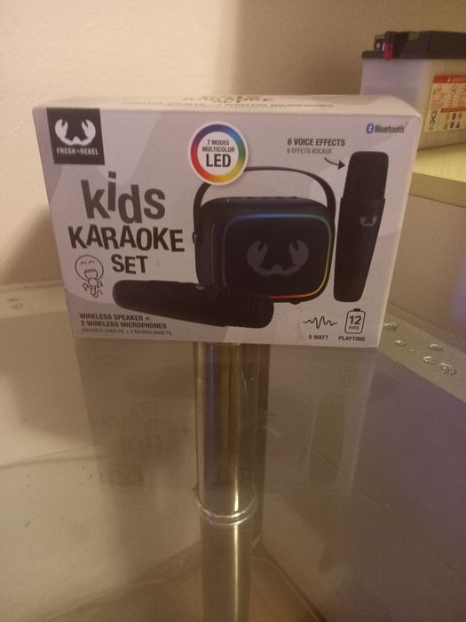 Boxa karaoke cu 2 microfoane