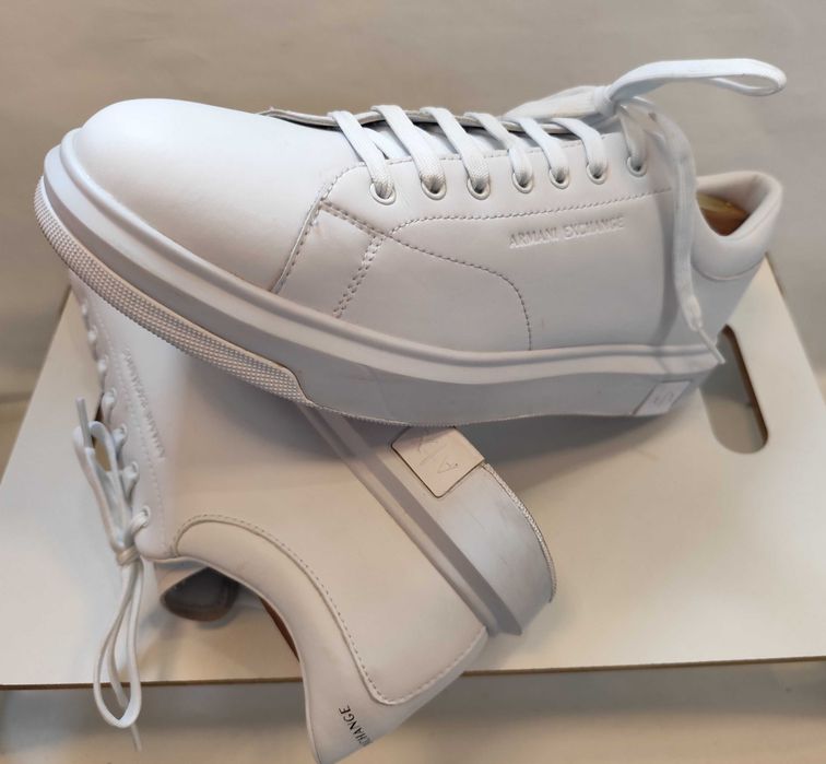Pantofi sport casual 45 45.5 Armani piele naturala moale alb