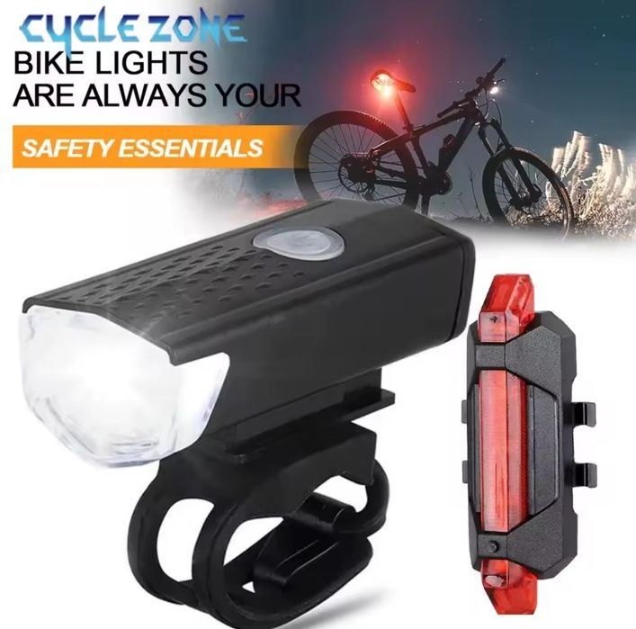 Set luminii,far și stop bicicleta