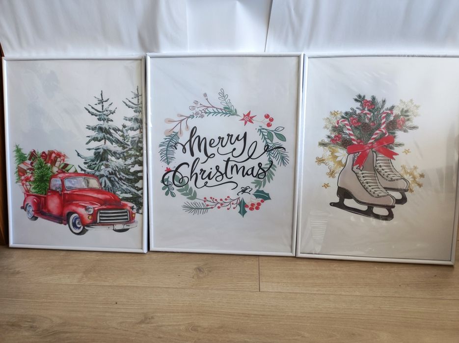 Коледни / Уникален комплект 3 броя арт фотографии/снимки/картини (не с