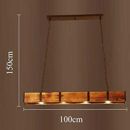 LED лед лампа полилей Дървена греда рустик винтидж ретро метал синджир