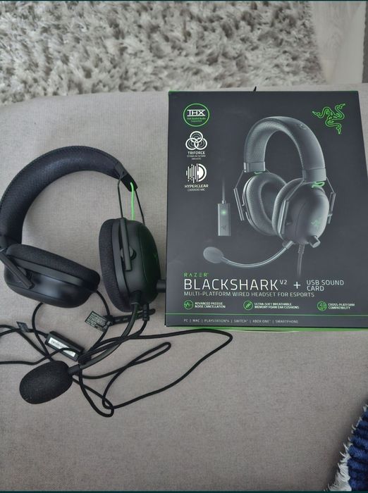 Casti Gaming Razer Blackshark V2 + USB soundcard