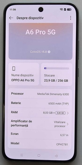 Oppo A6 Pro 5G 8/256Gb (AG35 Vaslui B.35128) Garantie 2 Ani!