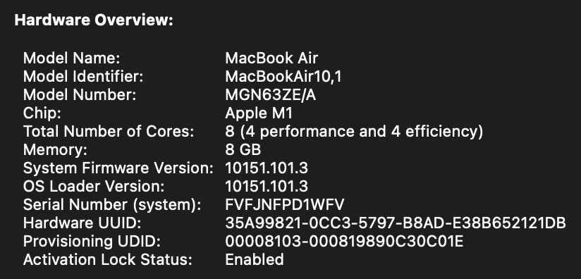 Лаптоп Apple Macbook Air M1 2020 13,3' - 256GB SSD - 8GB RAM - Silver