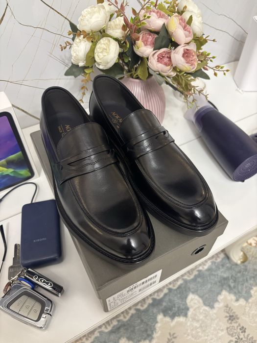 Туфли черные кожаные