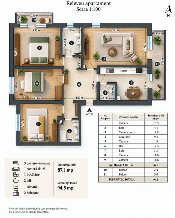 4 camere Lunca Cetatuii 2/4 95mp anvelopat Iasi Comision 0% Proprietar