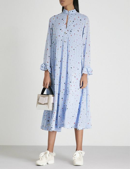 GANNI миди рокля в свеж принт