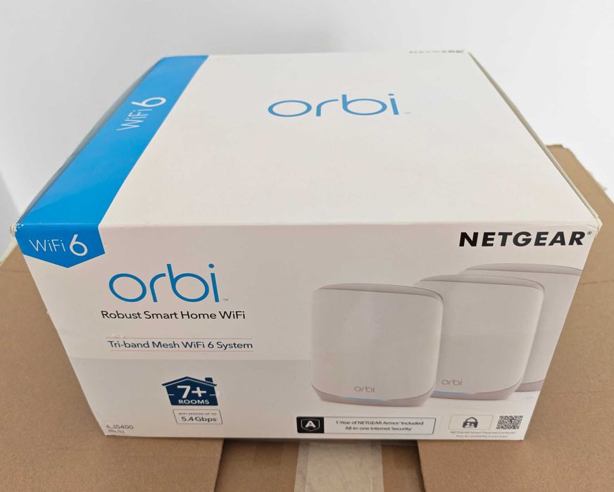 Netgear RBK763S, Sistem mesh WiFi 6 tri-band® Orbi™, 5,4 Gbps, router + 2 sateliti