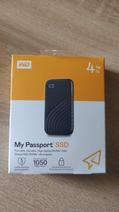 SSD Extern WD My Passport™ 4TB, USB 3.2 Gen2 Type-C/A, NVMe, Space Gray