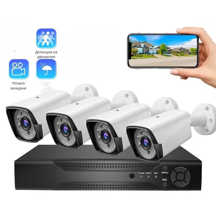 Професионален комплект за сигурност с 4 камери IP67 YL-806B