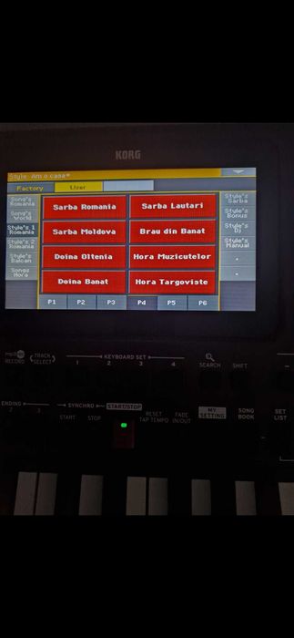 Set Korg Pa1x,Pa2x,Pa3x,Pa3xLe,Pa4x,Pa300,600,700,800,900 și Pa1000