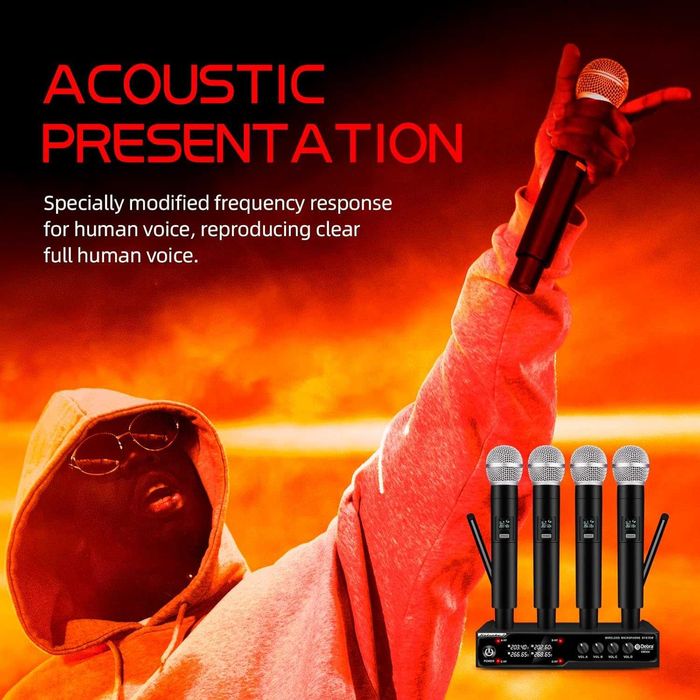 Система с 4 / четири микрофона Debra Audio VM304 VHF, XLR интерфейс...